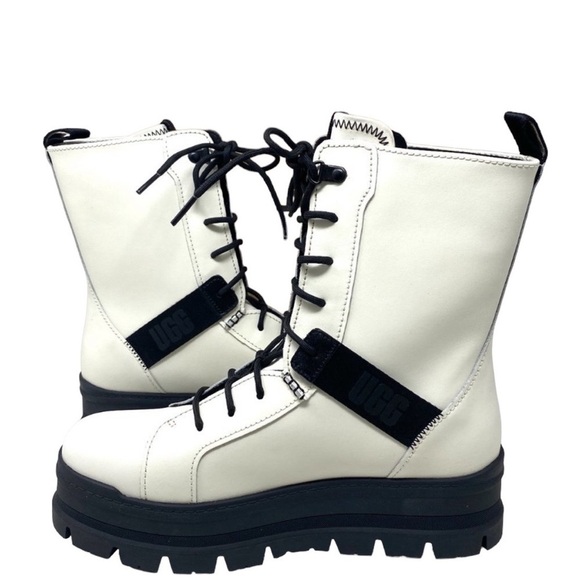 UGG Sheena White Leather Platform Boots Size 5 NWOB - Picture 4 of 5